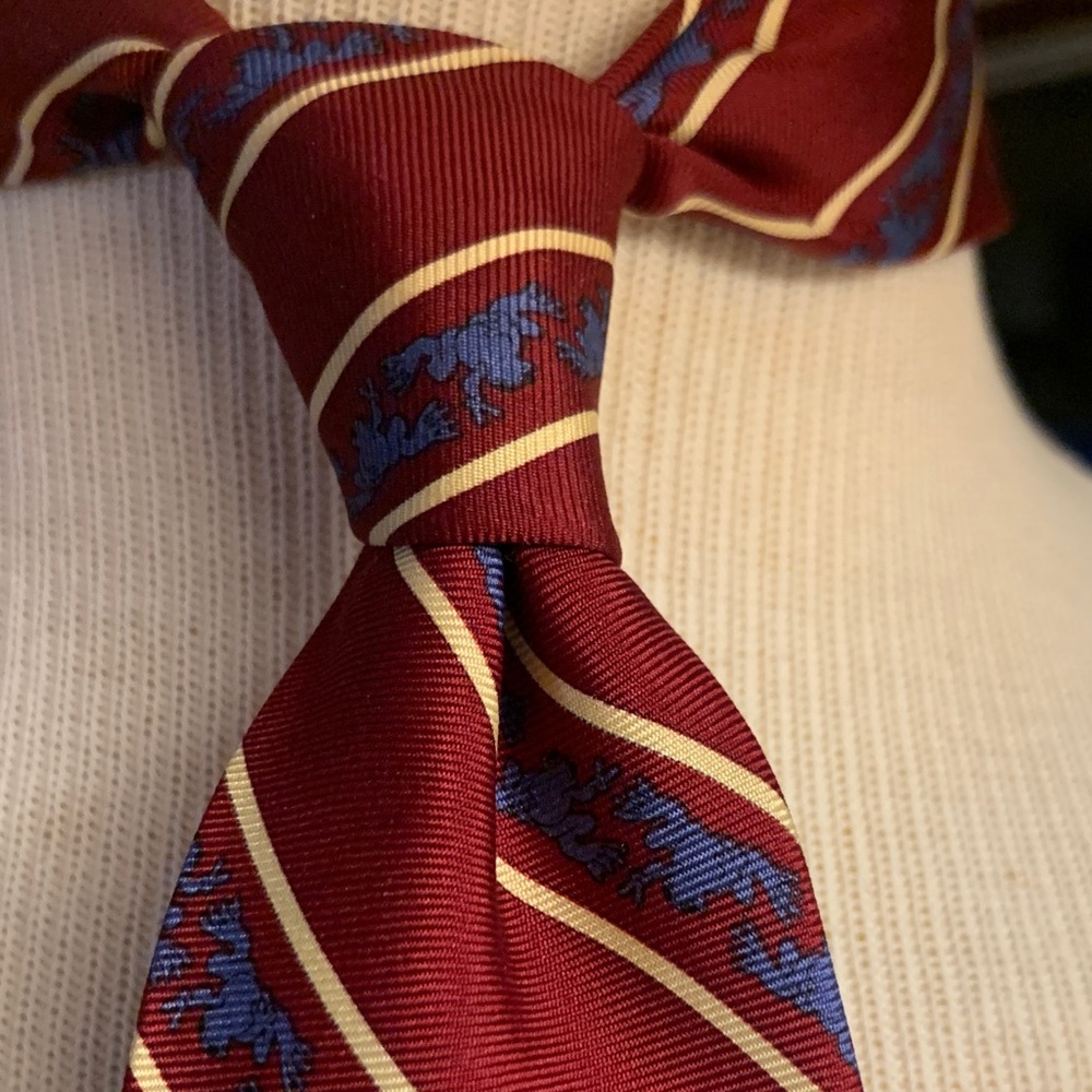 FROGS BY PEACE FROGS STRIPED 100% SILK NECKTIE